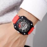 SKMEI - 2362 - Trendy Wheel Spinner Quartz Silicon Strap - Red - Image 4