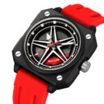 SKMEI - 2362 - Trendy Wheel Spinner Quartz Silicon Strap - Red
