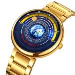 SKMEI - 2361 - Earth Orbit Quartz Watch - gold