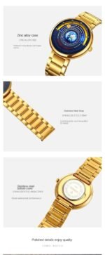 SKMEI - 2361 - Earth Orbit Quartz Watch - gold - Image 7