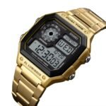 Skmei - 1335 - Digital Sports Countdown Waterproof Watch - Gold - Image 5