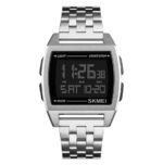 SKMEI - 1368 - Digital Electronic Male Clock Military Sports Watch - silver