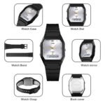Skmei - 1604 - Digital Minimalist Waterproof Wrist Watch - black/silver - Image 4