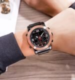 SKMEI - 1642 - Three Times Dial Analog and Digital Quartz Watches - Rose Gold - Image 2