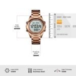 SKMEI - 1667 - Qibla Azan Time Reminder Prayer Watch - Rose gold/white - Image 5