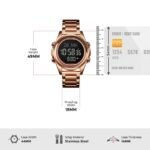 SKMEI - 1667 - Qibla Azan Time Reminder Prayer Watch - Rose gold/black - Image 5