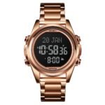 SKMEI - 1667 - Qibla Azan Time Reminder Prayer Watch - Rose gold/black