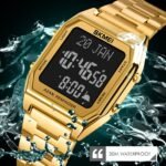 SKMEI - 1763 - Qibla Azan Time Reminder Prayer Watch - gold black