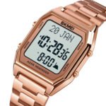 SKMEI - 1763 - Qibla Azan Time Reminder Prayer Watch - rose gold/white - Image 2