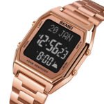 SKMEI - 1763 - Qibla Azan Time Reminder Prayer Watch - rose gold/black - Image 2