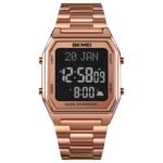 SKMEI - 1763 - Qibla Azan Time Reminder Prayer Watch - rose gold/black