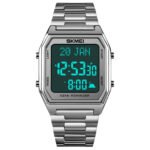 SKMEI - 1763 - Qibla Azan Time Reminder Prayer Watch - silver black - Image 4