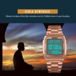 SKMEI - 1763 - Qibla Azan Time Reminder Prayer Watch - rose gold/black - Image 4