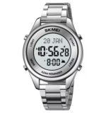 SKMEI - 1861 - Qibla Azan Time Reminder Prayer Watch - Silver/white