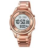 SKMEI - 1861 - Qibla Azan Time Reminder Prayer Watch - rose gold/white