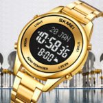 SKMEI - 1861 - Qibla Azan Time Reminder Prayer Watch - gold black - Image 4