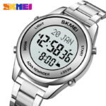 SKMEI - 1861 - Qibla Azan Time Reminder Prayer Watch - Silver/white - Image 2