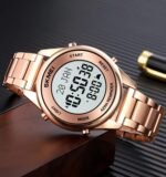 SKMEI - 1861 - Qibla Azan Time Reminder Prayer Watch - rose gold/white - Image 2