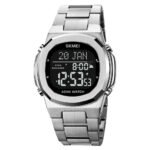 SKMEI - 2036 - Qibla Azan Time Reminder Prayer Watch - Silver/Black