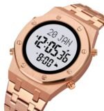 SKMEI - 2043 - Qibla Azan Time Reminder Prayer Watch - rosegold/white