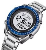 SKMEI - 2143 - Qibla Azan Time Reminder Prayer Watch - silver/blue