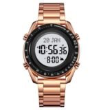 SKMEI - 2143 - Qibla Azan Time Reminder Prayer Watch - rose gold/white - Image 2