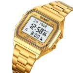 SKMEI - 2194 - Qibla Azan Time Reminder Prayer Watch - gold