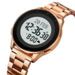 SKMEI - 2300 - Qibla Azan Time Reminder Prayer Watch - rose gold