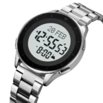 SKMEI - 2300 - Qibla Azan Time Reminder Prayer Watch - silver