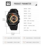 SKMEI - 2533 - Luxurious Creative Gentleman Business Boutique Dial Quartz Watch - black/black - Image 4