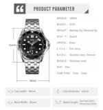 Skmei - 9276 - Quartz Casual Luxury Business Analog Watch - silver/black-steel - Image 6