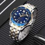 Skmei - 9276 - Quartz Casual Luxury Business Analog Watch - silver/gold-blue-Steel