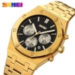 SKMEI - 9296 - Analog Stainless Steel Chronograph Quartz Watch - gold black - Image 2