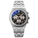 SKMEI - 9296 - Analog Stainless Steel Chronograph Quartz Watch - silver black