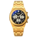 SKMEI - 9296 - Analog Stainless Steel Chronograph Quartz Watch - gold black