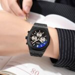 SKMEI - 9296 - Analog Stainless Steel Chronograph Quartz Watch - black/black - Image 4