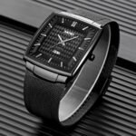 SKMEI - 9311 - Elegant Square Quartz Mesh Edition Watch - black/black - Image 3