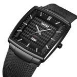 SKMEI - 9311 - Elegant Square Quartz Mesh Edition Watch - black/black - Image 2