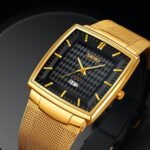 SKMEI - 9311 - Elegant Square Quartz Mesh Edition Watch - gold/black - Image 2
