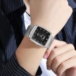 SKMEI - 9311 - Elegant Square Quartz Mesh Edition Watch - silver/black - Image 4