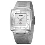 SKMEI - 9311 - Elegant Square Quartz Mesh Edition Watch - silver/silver