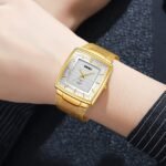 SKMEI - 9311 - Elegant Square Quartz Mesh Edition Watch - gold/silver - Image 4