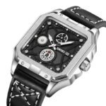 SKMEI - 9330 - Premium Down Second Square Dial Watch - silver/black - Image 2
