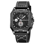 SKMEI - 9330 - Premium Down Second Square Dial Watch - black/black
