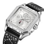 SKMEI - 9330 - Premium Down Second Square Dial Watch - silver/silver - Image 2