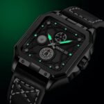 SKMEI - 9330 - Premium Down Second Square Dial Watch - black/black - Image 5