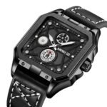 SKMEI - 9330 - Premium Down Second Square Dial Watch - black/black - Image 2