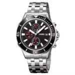 SKMEI - 9335 - Luxury Quartz Chronograph Stainless Steel Watch - silver/black