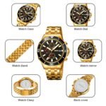 SKMEI - 9335 - Luxury Quartz Chronograph Stainless Steel Watch - gold/black - Image 6