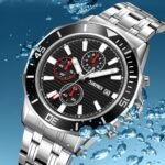 SKMEI - 9335 - Luxury Quartz Chronograph Stainless Steel Watch - silver/black - Image 3